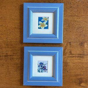Pair of 2 framed miniature paintings by Australian artist Sarah Zhu